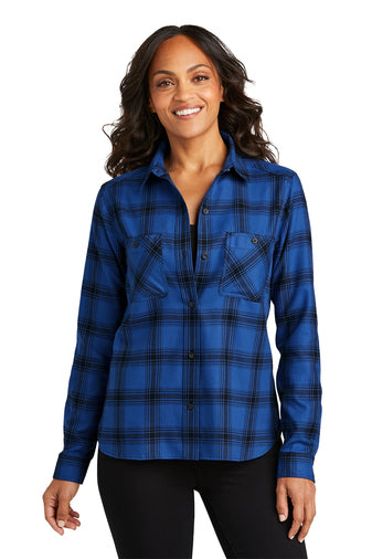 Ladies Plaid Flannel Shirt- LW669