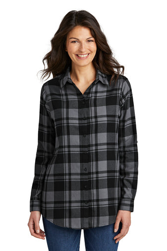 Ladies Plaid Flannel Tunic- LW668