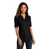 LADIES SHORT SLEEVE BUTTON UP: LK682