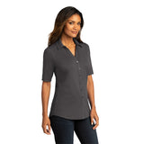 LADIES SHORT SLEEVE BUTTON UP: LK682