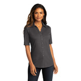 LADIES SHORT SLEEVE BUTTON UP: LK682