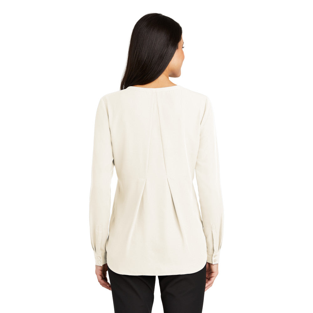 LADIES LONG SLEEVE BUTTON-FRONT BLOUSE: LW700