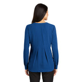 LADIES LONG SLEEVE BUTTON-FRONT BLOUSE: LW700