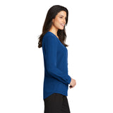LADIES LONG SLEEVE BUTTON-FRONT BLOUSE: LW700