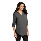 LADIES 3/4-SLEEVE TUNIC BLOUSE: LW701