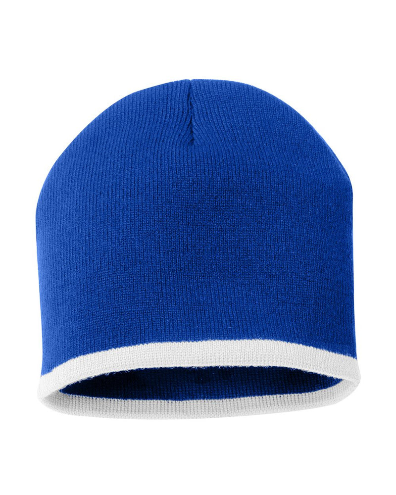 BOTTOM STRIPED KNIT BEANIE: SP09